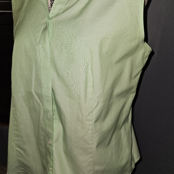 Talbots Womans Light Green Sleeveless Blouse Size 16 - Picture 2 of 12